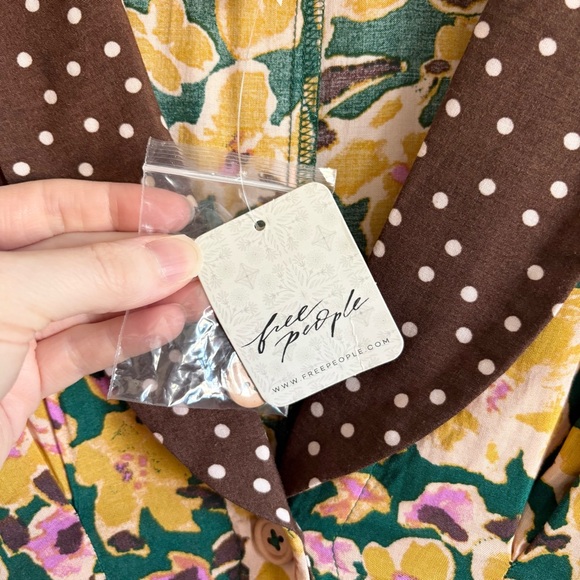 Free People Floral Romper in Yellow and Brown - Picture 6 of 6